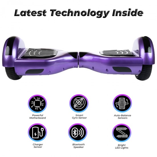 6.5 colos Hoverboard, Regular Purple, Nagy Hatótávolság, Smart Balance 5