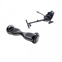 Regular Carbon Hoverboard Szett Ergonomikus HoverKart Üléssel - 6.5” Kerekek, Bluetooth Hangszórók, LED Fények, Önegyensúlyozás, 15km hatótávolság, 700W teljesítmény, 4Ah Samsung cellás akkumulátor, Smart Balance