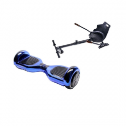 Regular ElectroBlue Hoverboard Szett Ergonomikus HoverKart Üléssel - 6.5” Kerekek, Bluetooth Hangszórók, LED Fények, Önegyensúlyozás, 15km hatótávolság, 700W teljesítmény, 4Ah Samsung cellás akkumulátor, Smart Balance
