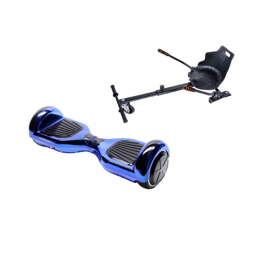 Elektromos Hoverboard Standard GoKart Szett, 6.5 colos, Regular ElectroBlue, Nagy Hatótávolság, és Fekete Hoverkart, Smart Balance