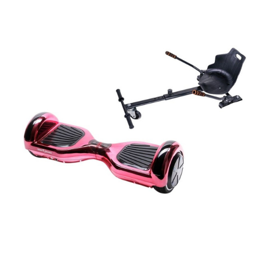 Elektromos Hoverboard Standard GoKart Szett, 6.5 colos, Regular ElectroPink, Nagy Hatótávolság, és Fekete Hoverkart, Smart Balance