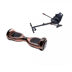 Regular Iron Hoverboard Szett Ergonomikus HoverKart Üléssel - 6.5” Kerekek, Bluetooth Hangszórók, LED Fények, Önegyensúlyozás, 15km hatótávolság, 700W teljesítmény, 4Ah Samsung cellás akkumulátor, Smart Balance