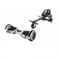 Hoverboard Go Kart Csomag, 6.5 Inch-es, Teljesítménye 700W, Bluetooth-os beépített hangszórók, Led-ek, Fekete Hoverkart Felfüggesztésekkel, Smart Balance Regular NewsPaper