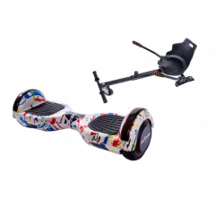 Regular Splash Hoverboard Szett Ergonomikus HoverKart Üléssel - 6.5” Kerekek, Bluetooth Hangszórók, LED Fények, Önegyensúlyozás, 15km hatótávolság, 700W teljesítmény, 4Ah Samsung cellás akkumulátor, Smart Balance