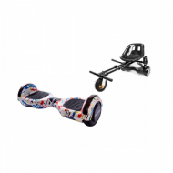 Hoverboard Go Kart Csomag, 6.5 Inch-es, Teljesítménye 700W, Bluetooth-os beépített hangszórók, Led-ek, Fekete Hoverkart Felfüggesztésekkel, Smart Balance Regular Splash