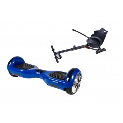 Regular Blue Hoverboard Szett Ergonomikus HoverKart Üléssel - 6.5” Kerekek, Bluetooth Hangszórók, LED Fények, Önegyensúlyozás, 15km hatótávolság, 700W teljesítmény, 4Ah Samsung cellás akkumulátor, Smart Balance