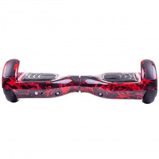 Regular Flame fogantyúval Hoverboard Szett Piros Dupla Felfüggesztésű HoverKart Üléssel - 6.5” Kerekek, Bluetooth Hangszórók, LED Fények, Önegyensúlyozás, 15km hatótávolság, 700W teljesítmény, 4Ah Samsung cellás akkumulátor, Smart Balance 7