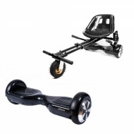 Hoverboard Go Kart Csomag, 6.5 Inch-es, Teljesítménye 700W, Bluetooth-os beépített hangszórók, Led-ek, Fekete Hoverkart Felfüggesztésekkel, Smart Balance Regular Black