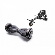 Hoverboard Go Kart Csomag, 8 Inch-es, Teljesítménye 700W, Bluetooth-os beépített hangszórók, Led-ek, Fekete Hoverkart Felfüggesztésekkel, Smart Balance Transformers Carbon