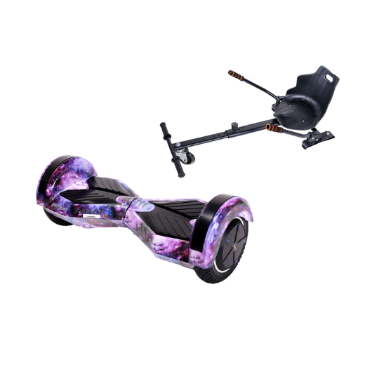 Elektromos Hoverboard Standard GoKart Szett, 8 colos, Transformers Galaxy, Standard Hatótávolság, és Fekete Hoverkart, Smart Balance