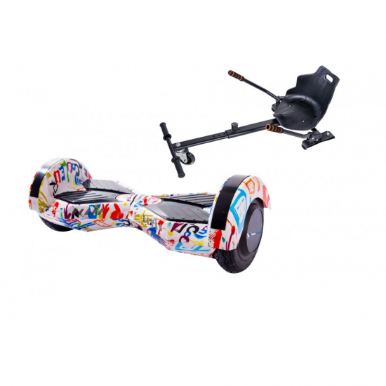 Elektromos Hoverboard Standard GoKart Szett, 6.5 colos, Transformers Splash, Standard Hatótávolság, és Fekete Hoverkart, Smart Balance
