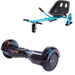 Transformers Thunderstorm Hoverboard Szett Kék Dupla Felfüggesztésű HoverKart Üléssel - 6.5” Kerekek, Bluetooth Hangszórók, LED Fények, Önegyensúlyozás, 15km hatótávolság, 700W teljesítmény, 4Ah Samsung cellás akkumulátor, Smart Balance
