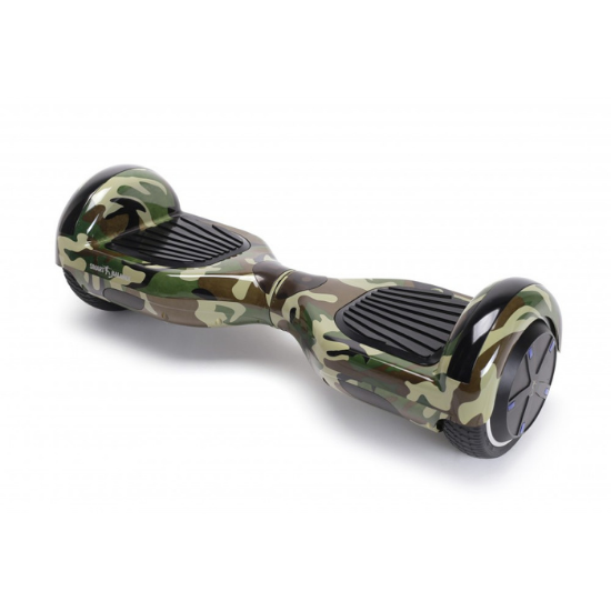 Regular Camouflage Green Hoverboard - 6.5” Kerekek, Bluetooth Hangszórók, LED Fények, Önegyensúlyozás, 15km hatótávolság, 700W teljesítmény, 4Ah Samsung cellás akkumulátor, Smart Balance