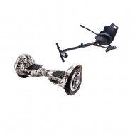 OffRoad SkullHead Hoverboard Szett Ergonomikus HoverKart Üléssel - 10” Kerekek, Bluetooth Hangszórók, LED Fények, Önegyensúlyozás, 15km hatótávolság, 700W teljesítmény, 4Ah Samsung cellás akkumulátor, Smart Balance