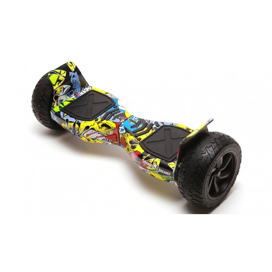 Hummer HipHop All-Terrain Hoverboard Szett Piros Dupla Felfüggesztésű HoverKart Üléssel – 8.5” Kerekek, Bluetooth Hangszórók, LED Fények, Önegyensúlyozás, 15km hatótávolság, 700W teljesítmény, 4Ah Samsung cellás akkumulátor, Smart Balance 2