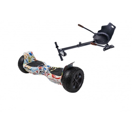 Elektromos Hoverboard Standard GoKart Szett, 8.5 colos, Hummer Splash, Nagy Hatótávolság, és Fekete Hoverkart, Smart Balance