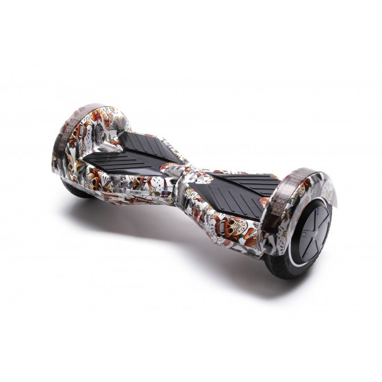 Transformers Tattoo  Hoverboard Szett Komfortos HoverKart Üléssel - 8” Kerekek, Bluetooth Hangszórók, LED Fények, Önegyensúlyozás, 15km hatótávolság, 700W teljesítmény, 4Ah Samsung cellás akkumulátor, Smart Balance 3