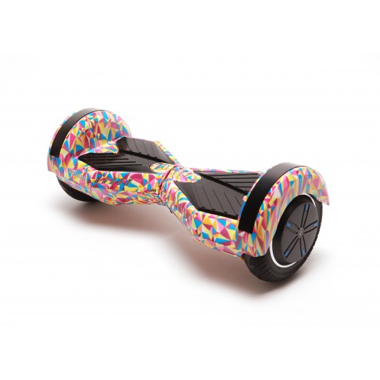 Elektromos Hoverboard GoKart Szett Lengéscsillapítókkal, 8 colos, Transformers Abstract, Nagy Hatótávolság, Fekete HoverKart Lengéscsillapítókkal, Smart Balance 4