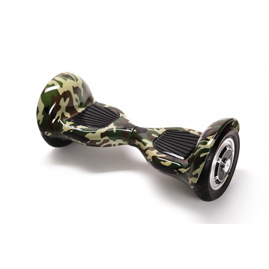 OffRoad Camouflage Hoverboard Szett Piros Dupla Felfüggesztésű HoverKart Üléssel - 10” Kerekek, Bluetooth Hangszórók, LED Fények, Önegyensúlyozás, 15km hatótávolság, 700W teljesítmény, 4Ah Samsung cellás akkumulátor, Smart Balance 2