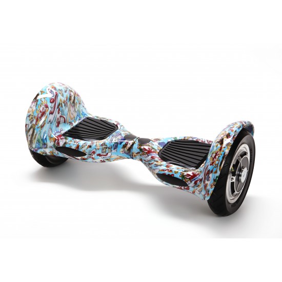 OffRoad Clown Hoverboard Szett Komfortos HoverKart Üléssel - 10” Kerekek, Bluetooth Hangszórók, LED Fények, Önegyensúlyozás, 15km hatótávolság, 700W teljesítmény, 4Ah Samsung cellás akkumulátor, Smart Balance 3