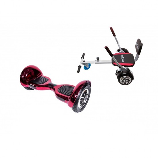 Hoverboard Go Kart Csomag, 10 Inch-es, Teljesítménye 700W, Bluetooth-os beépített hangszórók, Led-ek, Hoverkart szivacsos ülés, Smart Balance OffRoad ElectroPink 1