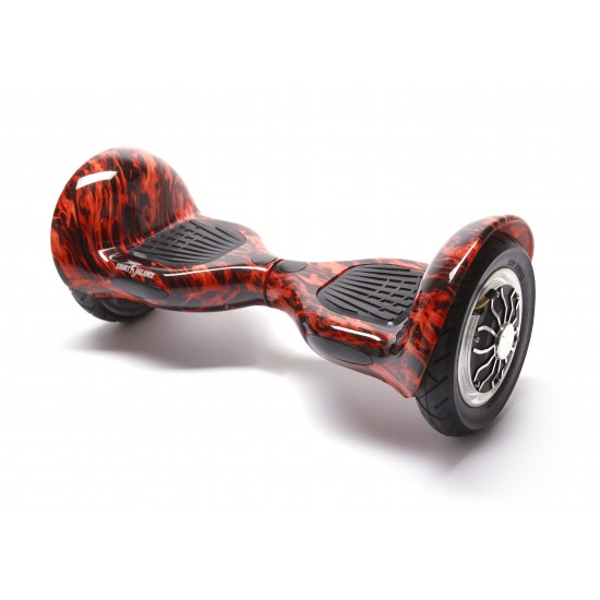 OffRoad Flame Hoverboard Szett Komfortos HoverKart Üléssel - 10” Kerekek, Bluetooth Hangszórók, LED Fények, Önegyensúlyozás, 15km hatótávolság, 700W teljesítmény, 4Ah Samsung cellás akkumulátor, Smart Balance 2