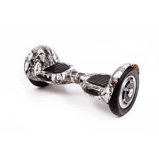 OffRoad SkullHead Hoverboard Szett Piros Dupla Felfüggesztésű HoverKart Üléssel - 10” Kerekek, Bluetooth Hangszórók, LED Fények, Önegyensúlyozás, 15km hatótávolság, 700W teljesítmény, 4Ah Samsung cellás akkumulátor, Smart Balance 3