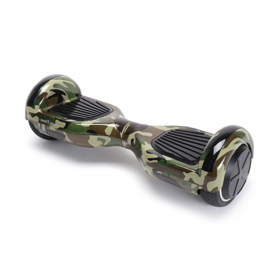 Regular Camouflage Green Hoverboard Szett Kék Dupla Felfüggesztésű HoverKart Üléssel - 6.5” Kerekek, Bluetooth Hangszórók, LED Fények, Önegyensúlyozás, 15km hatótávolság, 700W teljesítmény, 4Ah Samsung cellás akkumulátor, Smart Balance 5