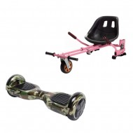 Hoverboard Go Kart Csomag, 6.5 Inch-es, Teljesítménye 700W, Bluetooth-os beépített hangszórók, Led-ek, Smart Balance Regular Camouflage (green)