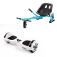 Regular White Pearl Hoverboard Szett Kék Dupla Felfüggesztésű HoverKart Üléssel - 6.5” Kerekek, Bluetooth Hangszórók, LED Fények, Önegyensúlyozás, 15km hatótávolság, 700W teljesítmény, 4Ah Samsung cellás akkumulátor, Smart Balance 2