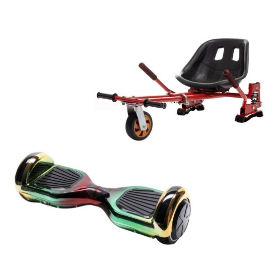 Hoverboard Go Kart Csomag, 6.5 Inch-es, Teljesítménye 700W, Bluetooth-os beépített hangszórók, Led-ek, Piros Hoverkart Felfüggesztésekkel, Smart Balance Regular California 1