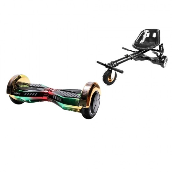 Hoverboard Go Kart Csomag, 8 Inch-es, Teljesítménye 700W, Bluetooth-os beépített hangszórók, Led-ek, Fekete Hoverkart Felfüggesztésekkel, Smart Balance Transformers California 1
