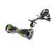 Transformers Multicolor Hoverboard Szett Fekete Dupla Felfüggesztésű HoverKart Üléssel - 6.5” Kerekek, Bluetooth Hangszórók, LED Fények, Önegyensúlyozás, 15km hatótávolság, 700W teljesítmény, 4Ah Samsung cellás akkumulátor, Smart Balance 2