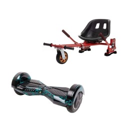 Transformers Thunderstorm Blue  Hoverboard Szett Piros Dupla Felfüggesztésű HoverKart Üléssel - 8” Kerekek, Bluetooth Hangszórók, LED Fények, Önegyensúlyozás, 15km hatótávolság, 700W teljesítmény, 4Ah Samsung cellás akkumulátor, Smart Balance