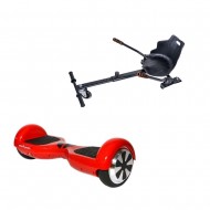 Hoverboard Go Kart Csomag, 6.5 Inch-es, Teljesítménye 700W, Hoverkart ergonomikus ülés, Smart Balance Regular Red PowerBoard