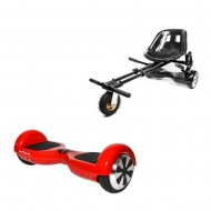 Hoverboard Go Kart Csomag, 6.5 Inch-es, Teljesítménye 700W, Fekete Hoverkart Felfüggesztésekkel, Smart Balance Regular Red PowerBoard