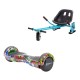 Regular Multicolor fogantyúval Hoverboard Szett Kék Dupla Felfüggesztésű HoverKart Üléssel - 6.5” Kerekek, Bluetooth Hangszórók, LED Fények, Önegyensúlyozás, 15km hatótávolság, 700W teljesítmény, 4Ah Samsung cellás akkumulátor, Smart Balance 2