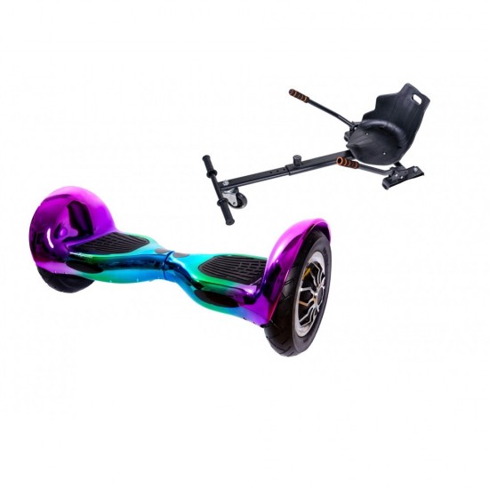OffRoad Dakota Hoverboard Szett Ergonomikus HoverKart Üléssel - 10” Kerekek, Bluetooth Hangszórók, LED Fények, Önegyensúlyozás, 15km hatótávolság, 700W teljesítmény, 4Ah Samsung cellás akkumulátor, Smart Balance 1