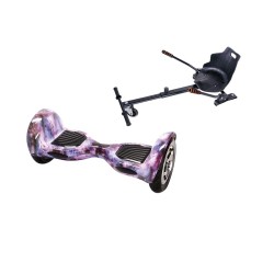 OffRoad Galaxy Hoverboard Szett Ergonomikus HoverKart Üléssel - 10” Kerekek, Bluetooth Hangszórók, LED Fények, Önegyensúlyozás, 15km hatótávolság, 700W teljesítmény, 4Ah Samsung cellás akkumulátor, Smart Balance
