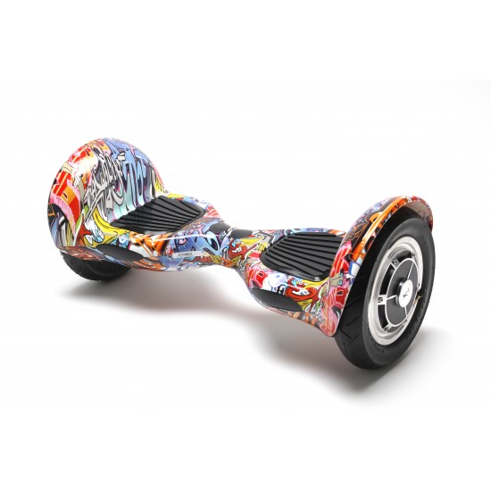 Elektromos Hoverboard Standard GoKart Szett, 10 colos, Off-Road HipHop Orange, Nagy Hatótávolság, és Fekete Hoverkart, Smart Balance 3