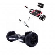 Hoverboard Go Kart Csomag, 8.5 Inch-es, Teljesítménye 700W, Bluetooth-os beépített hangszórók, Led-ek, Hoverkart szivacsos ülés, Smart Balance Hummer Black