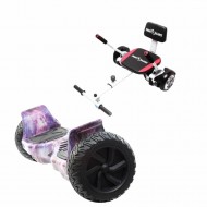 Hoverboard Go Kart Csomag, 8.5 Inch-es, Teljesítménye 700W, Bluetooth-os beépített hangszórók, Led-ek, Hoverkart szivacsos ülés, Smart Balance Hummer Galaxy