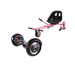 OffRoad Thunderstorm 7 Hoverboard Szett Rózsaszín Dupla Felfüggesztésű HoverKart Üléssel - 10” Kerekek, Bluetooth Hangszórók, LED Fények, Önegyensúlyozás, 15km hatótávolság, 700W teljesítmény, 4Ah Samsung cellás akkumulátor, Smart Balance