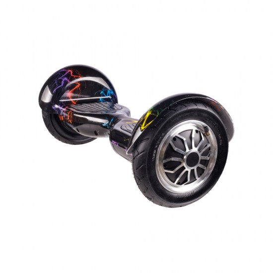 Elektromos Hoverboard GoKart Szett Lengéscsillapítókkal, 10 colos, Off-Road Thunderstorm, Nagy Hatótávolság, Fekete HoverKart Lengéscsillapítókkal, Smart Balance 7