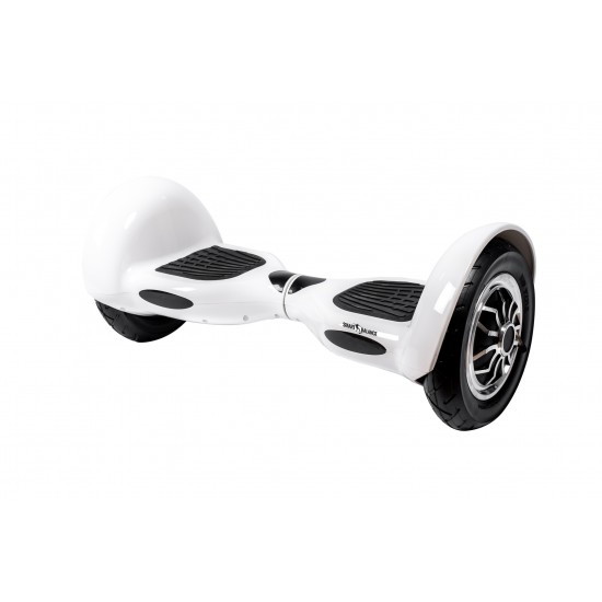 Elektromos Hoverboard GoKart Szett Lengéscsillapítókkal, 10 colos, Off-Road White, Nagy Hatótávolság, Fekete HoverKart Lengéscsillapítókkal, Smart Balance 2