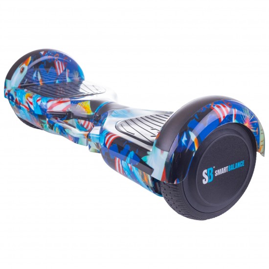 Regular America fogantyúval Hoverboard Szett Piros Dupla Felfüggesztésű HoverKart Üléssel - 6.5” Kerekek, Bluetooth Hangszórók, LED Fények, Önegyensúlyozás, 15km hatótávolság, 700W teljesítmény, 4Ah Samsung cellás akkumulátor, Smart Balance 8