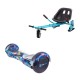 Regular America fogantyúval Hoverboard Szett Kék Dupla Felfüggesztésű HoverKart Üléssel - 6.5” Kerekek, Bluetooth Hangszórók, LED Fények, Önegyensúlyozás, 15km hatótávolság, 700W teljesítmény, 4Ah Samsung cellás akkumulátor, Smart Balance 2
