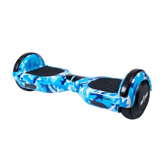 Regular Camouflage Blue Hoverboard - 6.5” Kerekek, Bluetooth Hangszórók, LED Fények, Önegyensúlyozás, 15km hatótávolság, 700W teljesítmény, 4Ah Samsung cellás akkumulátor, Smart Balance