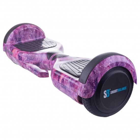 Regular Galaxy pink fogantyúval Hoverboard Szett Fekete Dupla Felfüggesztésű HoverKart Üléssel - 6.5” Kerekek, Bluetooth Hangszórók, LED Fények, Önegyensúlyozás, 15km hatótávolság, 700W teljesítmény, 4Ah Samsung cellás akkumulátor, Smart Balance 8