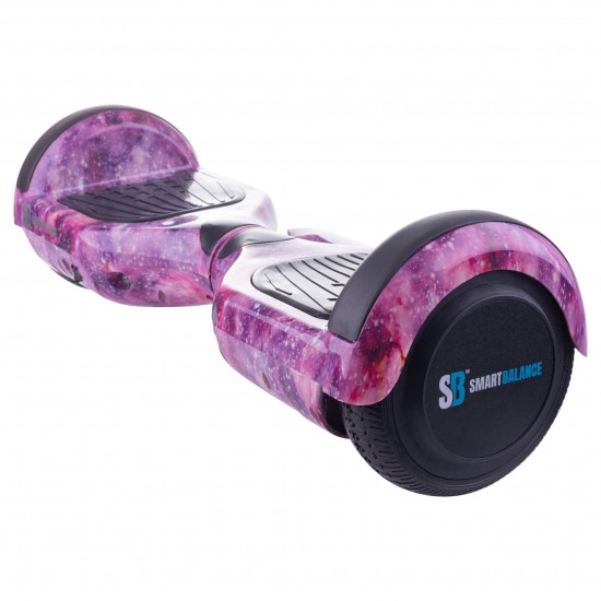 Regular Galaxy pink fogantyúval Hoverboard Szett Kék Dupla Felfüggesztésű HoverKart Üléssel - 6.5” Kerekek, Bluetooth Hangszórók, LED Fények, Önegyensúlyozás, 15km hatótávolság, 700W teljesítmény, 4Ah Samsung cellás akkumulátor, Smart Balance 3